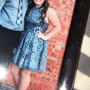 Navy dress w/ silver sparkles